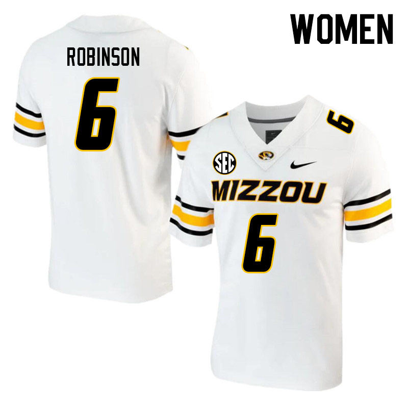 Women #6 Darius Robinson Missouri Tigers College 2023 Football Stitched Jerseys Sale-White